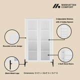 2-Piece Abbey Accent Cabinet and Bookcase in White by Manhattan Comfort at Eve Furniture