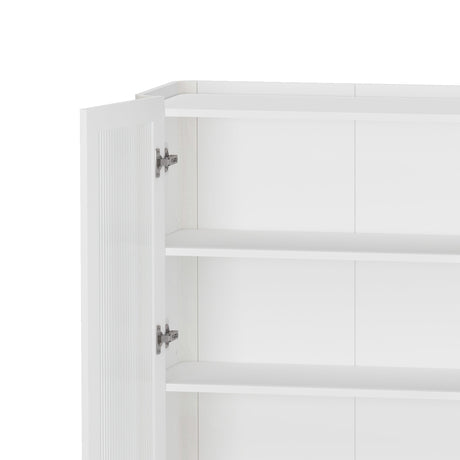 2-Piece Abbey Accent Cabinet and Bookcase in White by Manhattan Comfort at Eve Furniture