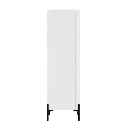 2-Piece Abbey Accent Cabinet and Bookcase in White by Manhattan Comfort at Eve Furniture
