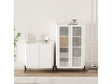 2-Piece Abbey Accent Cabinet and Bookcase in White by Manhattan Comfort at Eve Furniture