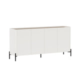 2-Piece Abbey Accent Cabinet and Sideboard in Maple and Off White by Manhattan Comfort at Eve Furniture