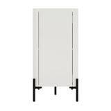 2-Piece Abbey Accent Cabinet and Sideboard in Maple and Off White by Manhattan Comfort at Eve Furniture