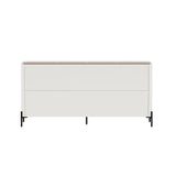 2-Piece Abbey Accent Cabinet and Sideboard in Maple and Off White by Manhattan Comfort at Eve Furniture