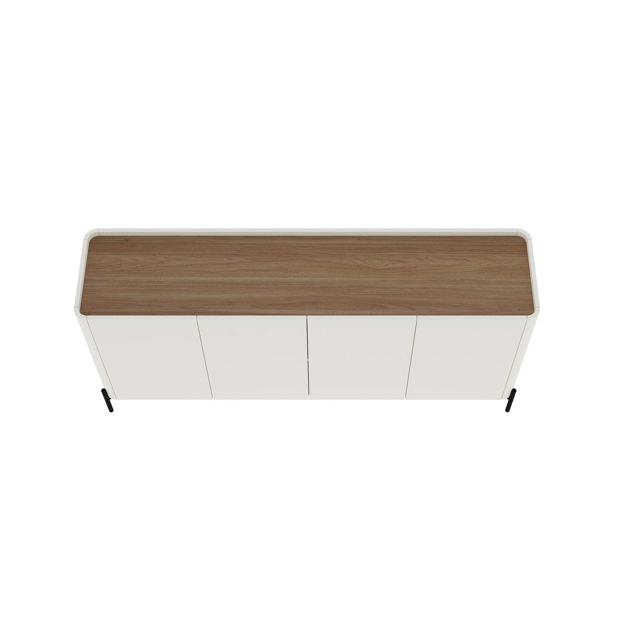 2-Piece Abbey Accent Cabinet and Sideboard in Maple and Off White by Manhattan Comfort at Eve Furniture