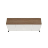 2-Piece Abbey Accent Cabinet and Sideboard in Maple and Off White by Manhattan Comfort at Eve Furniture