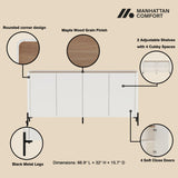 2-Piece Abbey Accent Cabinet and Sideboard in Maple and Off White by Manhattan Comfort at Eve Furniture