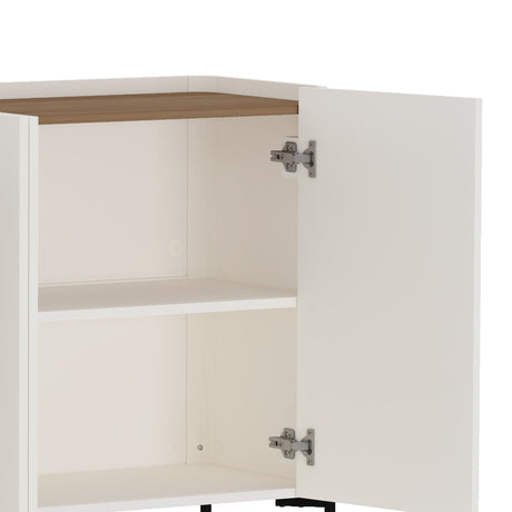 2-Piece Abbey Accent Cabinet and Sideboard in Maple and Off White by Manhattan Comfort at Eve Furniture