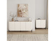 2-Piece Abbey Accent Cabinet and Sideboard in Maple and Off White by Manhattan Comfort at Eve Furniture