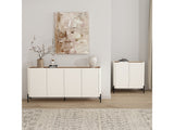 2-Piece Abbey Accent Cabinet and Sideboard in Maple and Off White by Manhattan Comfort at Eve Furniture