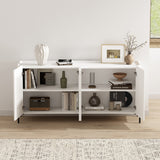2-Piece Abbey Accent Cabinet and Sideboard in White by Manhattan Comfort at Eve Furniture