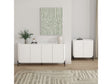 2-Piece Abbey Accent Cabinet and Sideboard in White by Manhattan Comfort at Eve Furniture