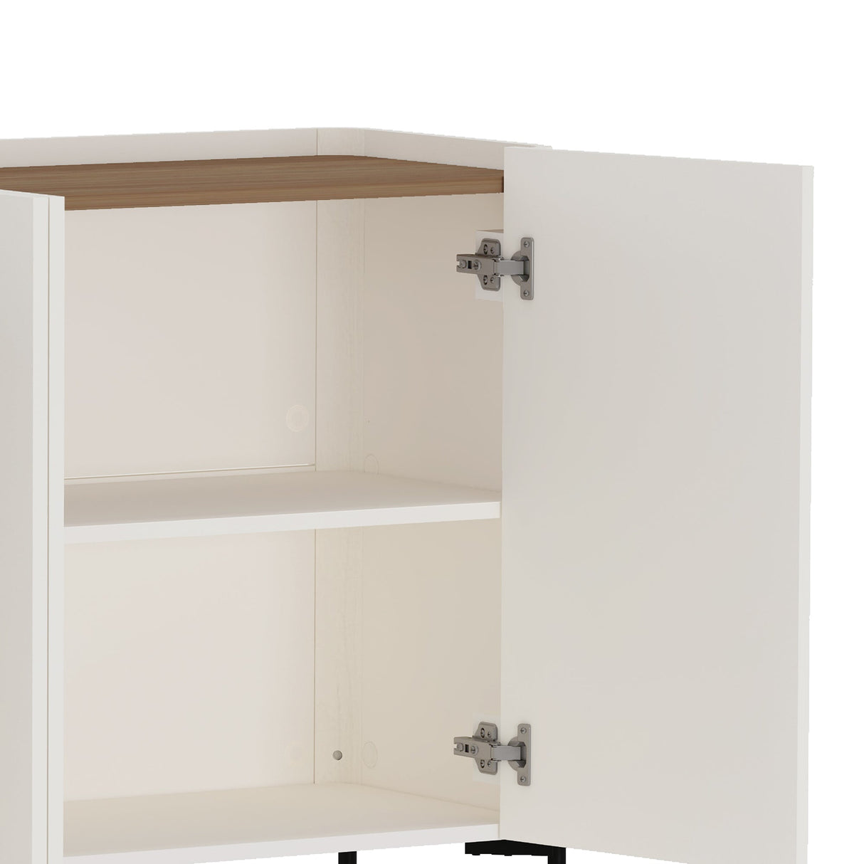 2-Piece Abbey Bookcase and Sideboard in Maple and Off White by Manhattan Comfort at Eve Furniture