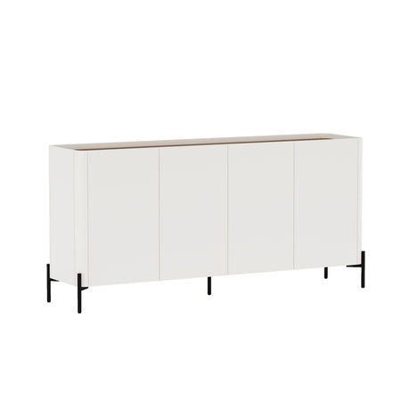 2-Piece Abbey Bookcase and Sideboard in Maple and Off White by Manhattan Comfort at Eve Furniture