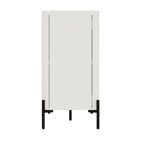 2-Piece Abbey Bookcase and Sideboard in Maple and Off White by Manhattan Comfort at Eve Furniture