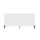 2-Piece Abbey Bookcase and Sideboard in White by Manhattan Comfort at Eve Furniture
