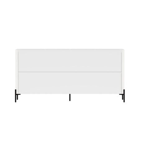 2-Piece Abbey Bookcase and Sideboard in White by Manhattan Comfort at Eve Furniture