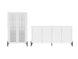 2-Piece Abbey Bookcase and Sideboard in White by Manhattan Comfort at Eve Furniture