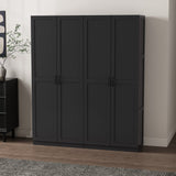 2-Piece Cornelia Storage Closet 1.0 and 2.0 in Black by Manhattan Comfort at Eve Furniture