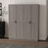 2-Piece Cornelia Storage Closet 1.0 and 2.0 in Grey by Manhattan Comfort at Eve Furniture