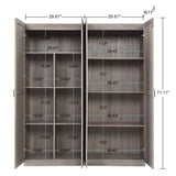 2-Piece Cornelia Storage Closet 1.0 and 2.0 in Grey by Manhattan Comfort at Eve Furniture