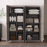 2-Piece Cornelia Storage Closet 1.0 and 2.0 in Grey by Manhattan Comfort at Eve Furniture