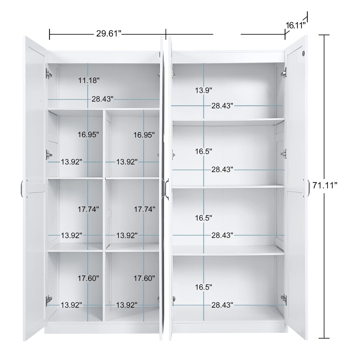 2-Piece Cornelia Storage Closet 1.0 and 2.0 in White by Manhattan Comfort at Eve Furniture