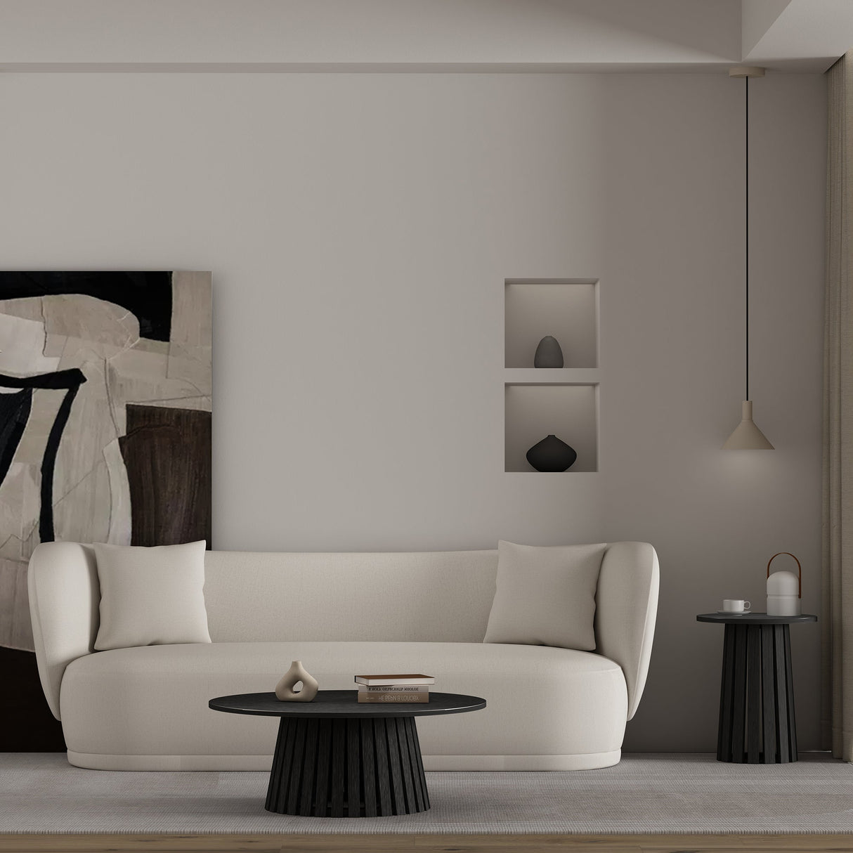 2-Piece Layla Coffee and End Table in Black by Manhattan Comfort at Eve Furniture