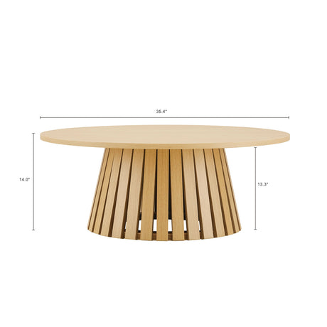 2-Piece Layla Coffee and End Table in Natural Oak by Manhattan Comfort at Eve Furniture
