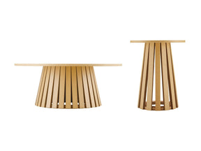 2-Piece Layla Coffee and End Table in Natural Oak by Manhattan Comfort at Eve Furniture