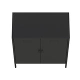 2-Piece Naomi Accent Cabinet and Storage Cabinet in Black by Manhattan Comfort at Eve Furniture