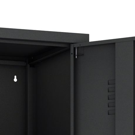 2-Piece Naomi Accent Cabinet and Storage Cabinet in Black by Manhattan Comfort at Eve Furniture
