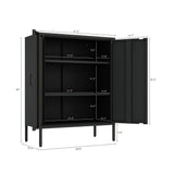 2-Piece Naomi Accent Cabinet and Storage Cabinet in Black by Manhattan Comfort at Eve Furniture