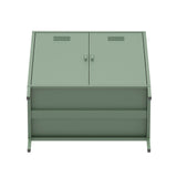 2-Piece Naomi Accent Cabinet and Storage Cabinet in Green by Manhattan Comfort at Eve Furniture