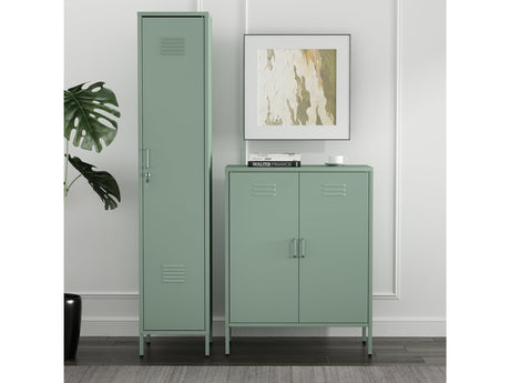 2-Piece Naomi Accent Cabinet and Storage Cabinet in Green by Manhattan Comfort at Eve Furniture