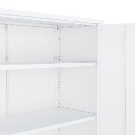 2-Piece Naomi Accent Cabinet and Storage Cabinet in White by Manhattan Comfort at Eve Furniture