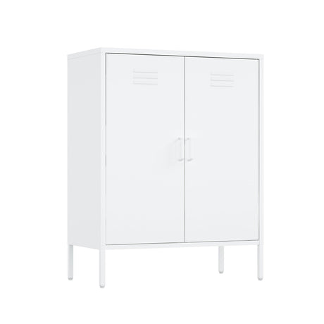 2-Piece Naomi Accent Cabinet and Storage Cabinet in White by Manhattan Comfort at Eve Furniture