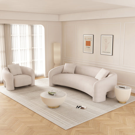 2-Piece Sylvia Sofa and Accent Chair in Angora by Manhattan Comfort at Eve Furniture