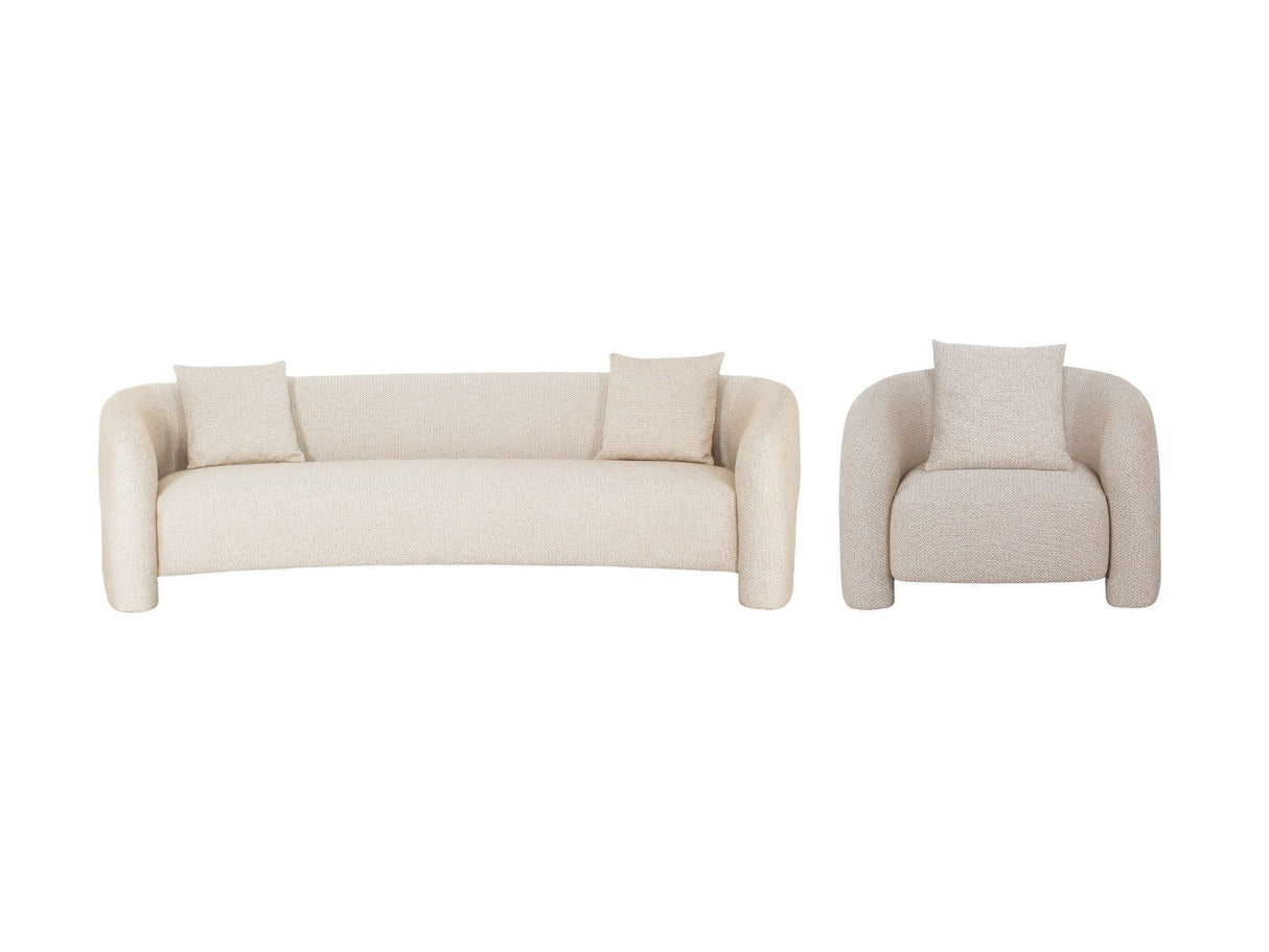 2-Piece Sylvia Sofa and Accent Chair in Gold Dust by Manhattan Comfort at Eve Furniture