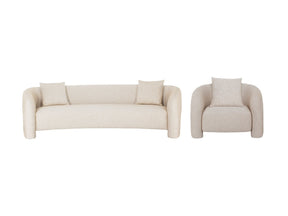 2-Piece Sylvia Sofa and Accent Chair in Gold Dust by Manhattan Comfort at Eve Furniture