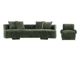 2-Piece Verandah 112" XL Sofa and Accent Chair in Olive Green by Manhattan Comfort at Eve Furniture