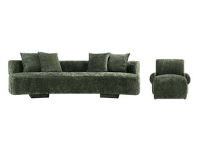 2-Piece Verandah 112" XL Sofa and Accent Chair in Olive Green by Manhattan Comfort at Eve Furniture