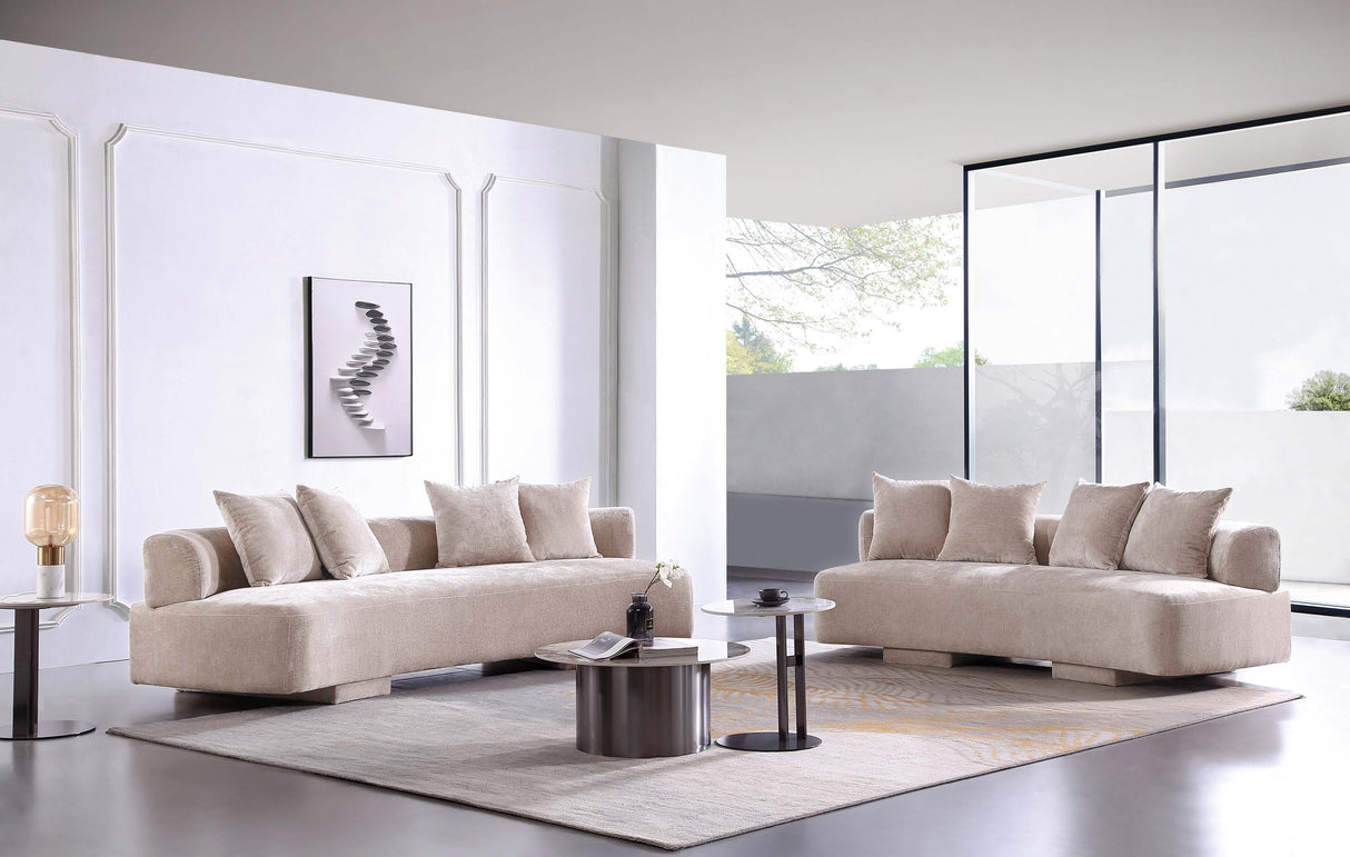2-Piece Verandah 90.6" Sofa and 112" XL Sofa in Beige by Manhattan Comfort at Eve Furniture