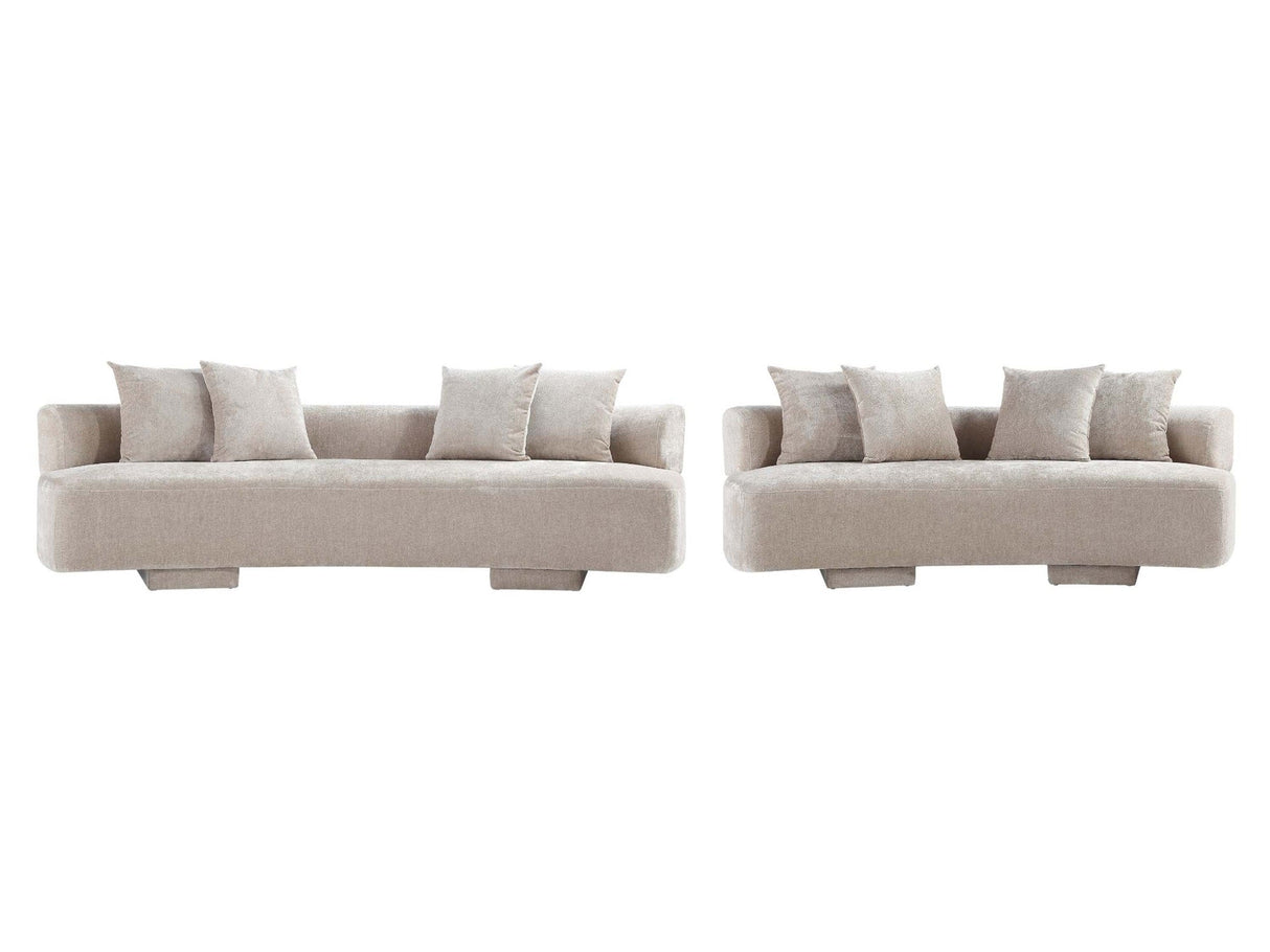 2-Piece Verandah 90.6" Sofa and 112" XL Sofa in Beige by Manhattan Comfort at Eve Furniture