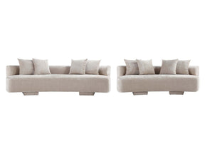 2-Piece Verandah 90.6" Sofa and 112" XL Sofa in Beige by Manhattan Comfort at Eve Furniture