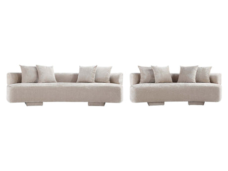 2-Piece Verandah 90.6" Sofa and 112" XL Sofa in Beige by Manhattan Comfort at Eve Furniture