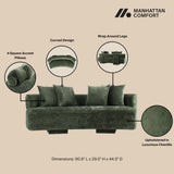 2-Piece Verandah 90.6" Sofa and 112" XL Sofa in Olive Green by Manhattan Comfort at Eve Furniture