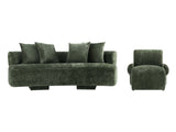 2-Piece Verandah 90.6" Sofa and Accent Chair in Olive Green by Manhattan Comfort at Eve Furniture