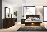 Jessica Cappuccino 4-Piece Eastern King LED Bedroom Set by Coaster at Eve Furniture