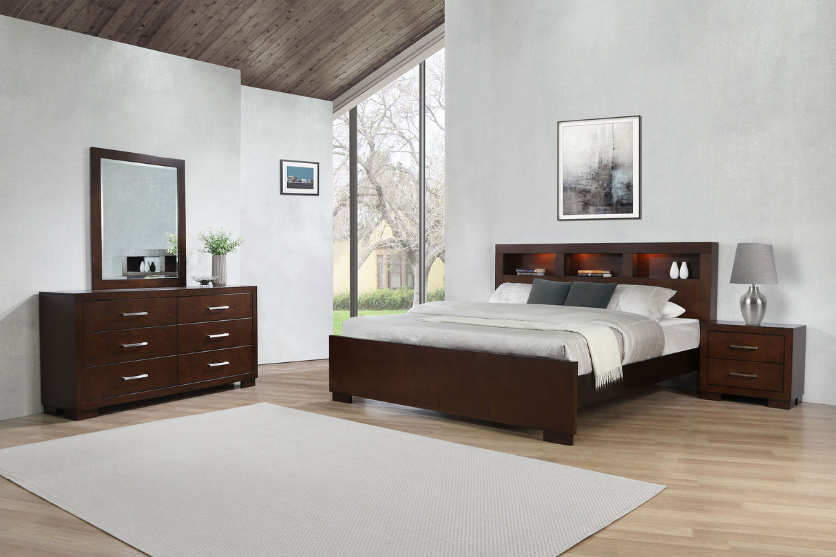 Jessica Cappuccino 4-Piece Queen Bedroom Set with Nightstand Panels by Coaster at Eve Furniture