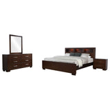 Jessica Cappuccino 4-Piece Queen Bedroom Set with Nightstand Panels by Coaster at Eve Furniture